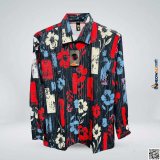 Men’s Black Floral Abstract Print Full Sleeve Shirt