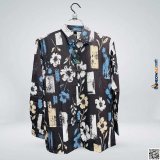 Men’s Black Floral Abstract Print Full Sleeve Shirt