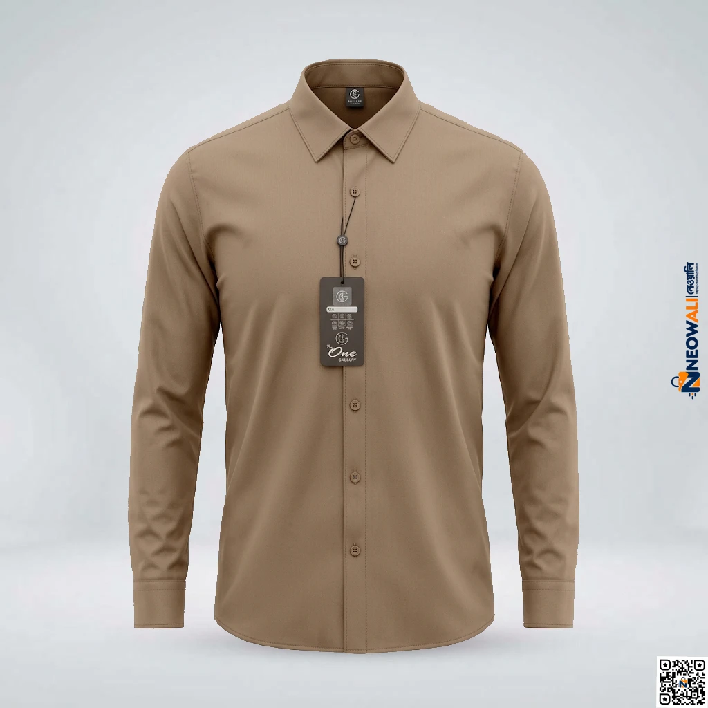 Men’s Beige Solid Color Korean Boxy Fit Shirt