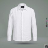 Men’s White Korean Boxy Fit Full Sleeve Shirt