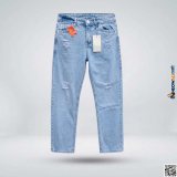 Men’s Light Blue Distressed Baggy Fit Jeans