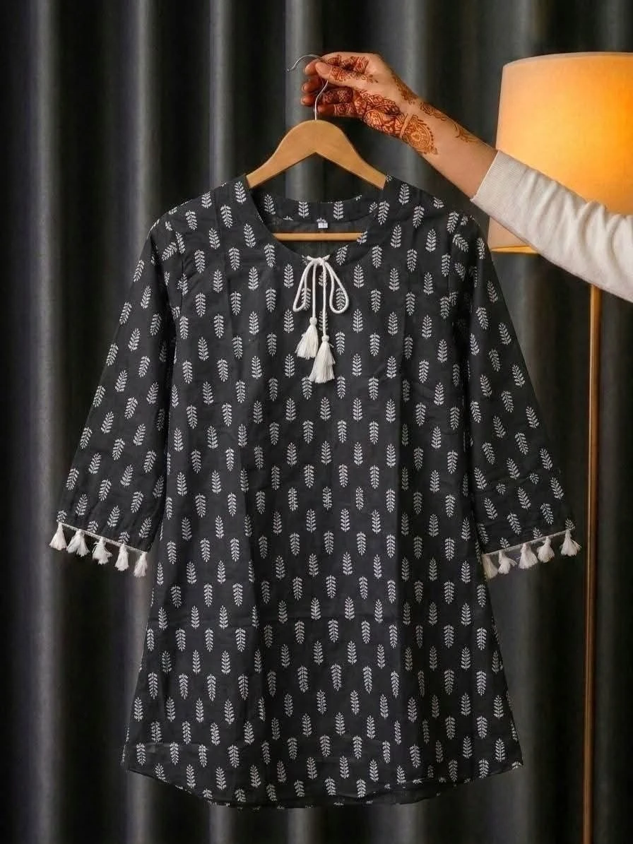 One Piece Short Kurti – TC Cotton Screen Print